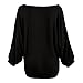 Women Oversized Batwing Knitted Pullover ❤Luca ❤ Loose Sweater (XL, Black)