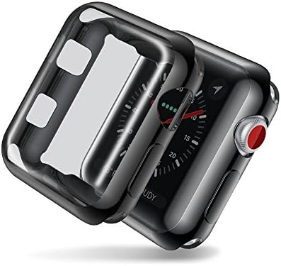 Auskic Apple Watch Screen Protector 42mm, Apple Watch Series 3 Case 42mm Apple Watch Cover Protective Case Apple Watch Protector Clear iWatch Screen Protector for Apple Watch Series 3 Series 2 (Black)