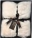 Luxury Faux Fur Oversized Throw Blanket with Plush Velvet Reverse, Fox Lynx or Gray Mink (Cream X-Long)
