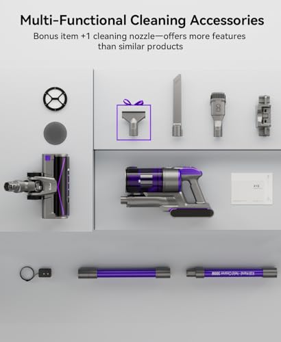 Redroad Cordless Vacuum Cleaner 60,000Pa,70 Min 150,000PRM Vacuum Cleaner, 18-Layer Filtration Vacuum, Self-Standing Vacuum Cleaners for Home with 1600ml Cup for Pet Hair Carpet Hardwood Floor Car X18