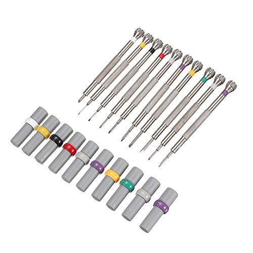 TuToy 10Pcs Sortierte Schraubendreher-Satz-Uhr-Reparatur-Schraubendreher-Werkzeuge Mit Gewicht-Fass Für Uhrmacher – Bild 6