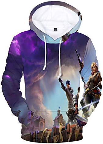 JIEFEIZHL Younth Girl Boy 3D Game Printed Sports Sweatshirt with Pockets