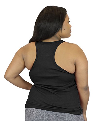 Belle Donne Women's Tank Top Racerback Rib Tank Top Plus Size -Black/XL - Thumbnail 5