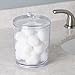 MetroDecor mDesign Bathrooom Vanity Canister Jars for Cotton Balls, Swabs, Cosmetic Pads - Set of 2, Clear