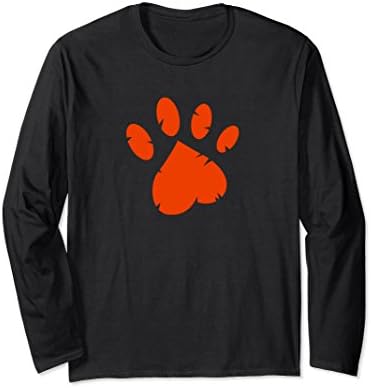 Unisex Animal Rescue Long Sleeve T-Shirt in Black with Red Paw XL: Black