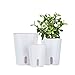Vencer Self Watering Planter (3 Pack) Modern Decorative Planter Pot for All House Plants Flowers, Herbs,African Violets,Succulents,White,VF-066