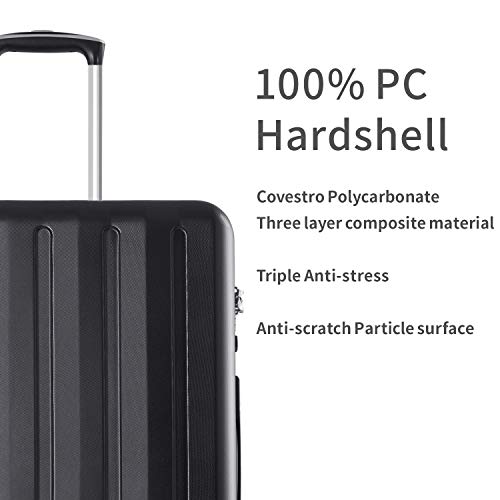 ECHOLAC AMOS Hardside Luggage with Spinner Wheels,Carry On Suitcases