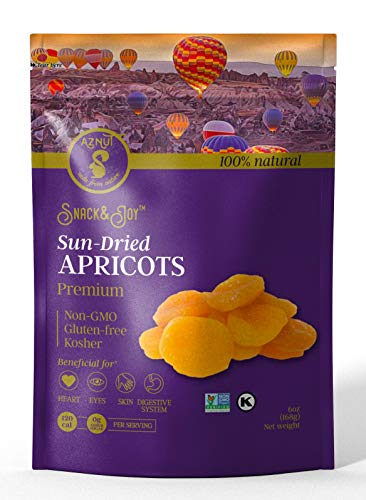 AZNUT Turkish Dried Apricots, No Sugar Added, 100% Natural Premium Quality, NON-GMO Project Certified, Kosher, Gluten…