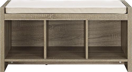 Altra Penelope Entryway Storage Bench With Cushion Sonoma Oak