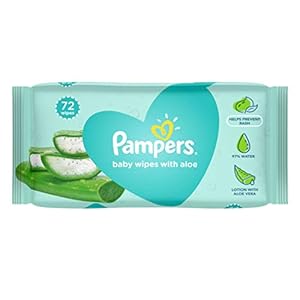 Pampers Baby Aloe Wipes with Lid, 72 Wipes