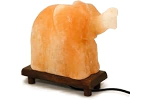 Relaxus Large Elephant Himalayan Salt Lamp, Perfect for Your Desk, Side Table or Night Table, Home or Office. Emanates A Rich