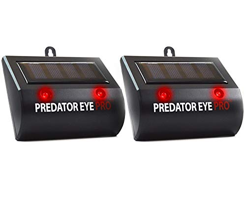 Aspectek Predator Eye PRO 4600sq ft Coverage w/Kick Stand Solar Powered Predator Light Deterrent Light Night Time Animal Control - 2 Pack