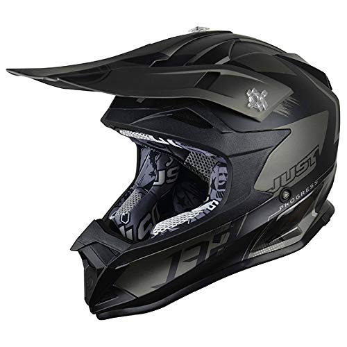 Just Unisex-Adult's JUST1 J32 Pro Road Polycarbonate Shell Motox  Motrocycle Helmet (Xlarge) (Flat Black Kick Titanium, X-Large)