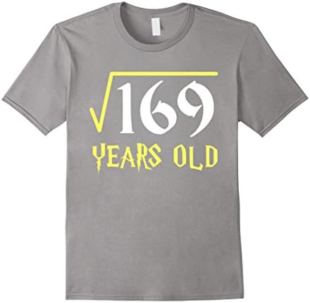 Men's Square Root of 169 13 Years Old 13th Birthday T-Shirt Medium Slate
