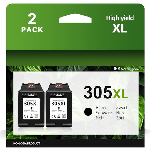 305XL Ink Cartridges for HP 305 Replacement for HP 305 Cartridges for HP DeskJet 2700 2710 2720e 2722e 4110e Deskjet Plus 4100 4130e Envy 6000 6010e 6020e 6030e Envy Pro 6400 64420 (20 Black