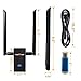 AC1300 USB WiFi Adapter for Long Distance, 2.4 / 5GHz Dual Band Wireless Adapter USB 3.0 Network Card for Laptop Desktop PC Support Win 7/8.1/10/XP/Vista, Mac OS X10.6-10.15