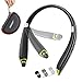 Hobest Foldable Bluetooth Headphones, Upgraded Wireless Bluetooth Headset Earphones with Mic, Noise Cancelling Neckband Sweatproof Sport Headphones with Retractable Earbuds—SX990