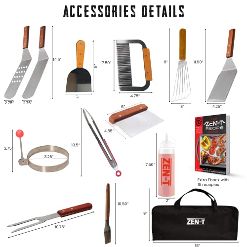 ZenT 17 Piece Grill Griddle Tool Kit Griddle Accessories for