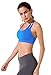 Queenie Ke Women's Light Support Cross Back Wirefree Pad Yoga Sports Bra Size S Color Blue