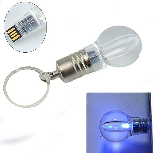 8GB Blue Light LED Bulb USB Flash Drive Key Ring