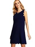 SheIn Women's Scalloped Sleeveless Shift Mini Tank Dress