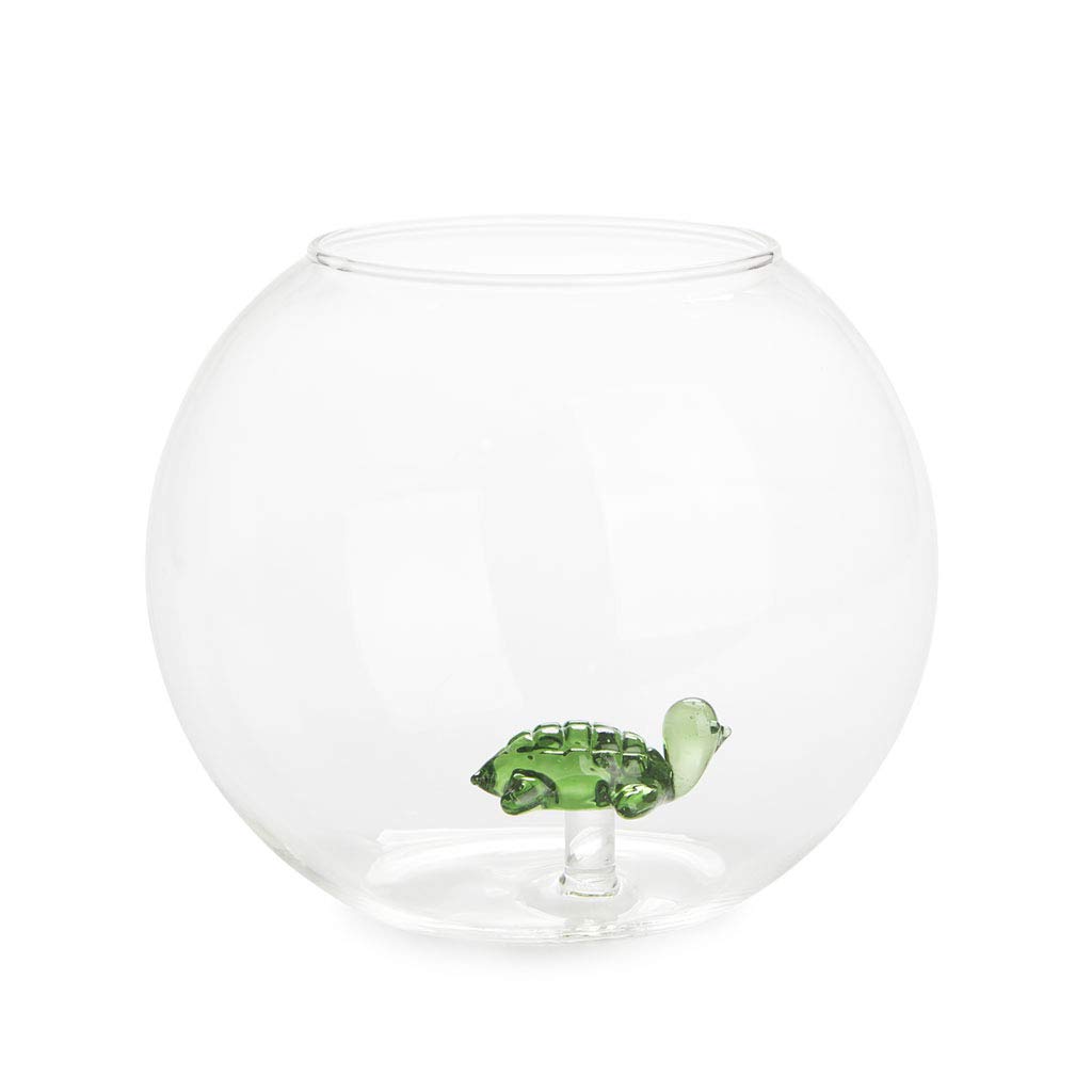 Balvi Vase Atlantis Green colour Vase-shaped flowers with green turtle aquarium glass inside original