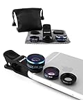 KG Accessories 198° Fisheye Lens, 15x Macro Lens and 0.63x Wide Angle Lens for Smartphones - Blue
