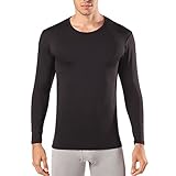 Lapasa Men’s 2-Pack Thermal Underwear Long Sleeve Crew Tops Fleece Lined Base Layer For Winter Traveling Ski M09