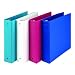 Samsill Fashion Color 3 Ring Storage Binders, 2 Inch Round Ring, Assorted Colors May Vary (Blue Coconut, White, Dragon Fruit, Blueberry), Bulk Binders - 4 Pack