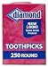 Diamond Round Toothpicks, Pack of 750