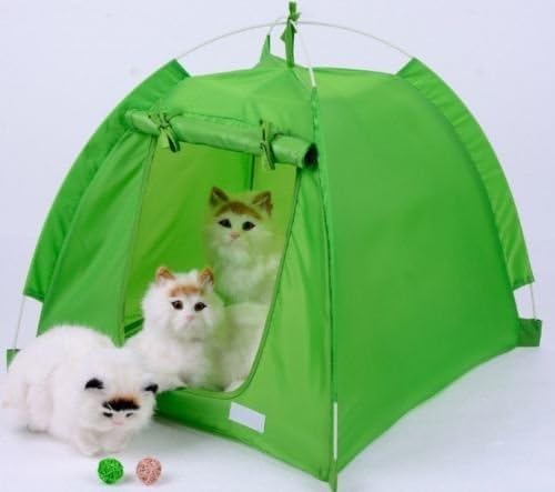 Portable Outdoor Camping Dog Tent Pet Sun Shelter House Cat Tent Waterproof Green, 22.83"x22.83"x20.87"