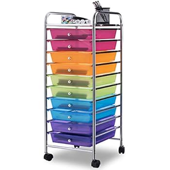 Amazon Com Seville Classics 10 Drawer Organizer Cart Multi Color