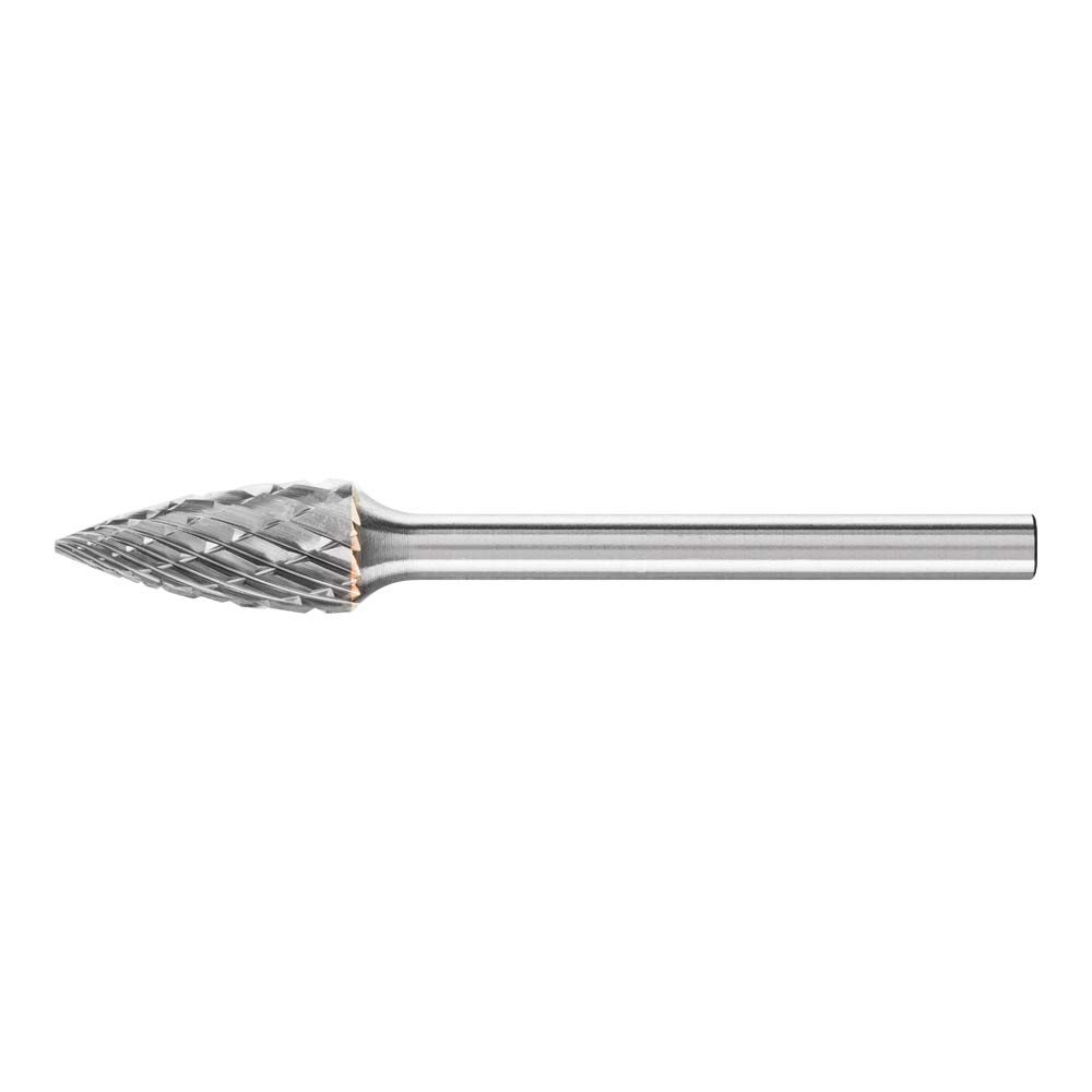 PFERD Carbide Burr, Pointed Arc Shape SPG, Teeth 3 Plus, Burr Diameter 6 mm, Shaft Diameter 3 mm, Length 43 mm, 21222783 - for Universal Applications on The Most Important Industrial Materials — image 1
