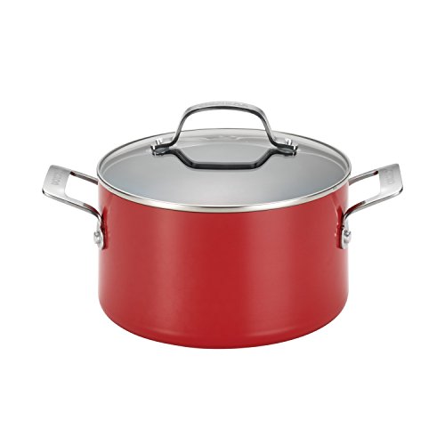 Click Here to See More Images Circulon Genesis Aluminum Nonstick 4.5-Quart Covered Dutch Oven, Red