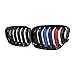 Anzio Front Center Kidney Grille Grill Compatible with E90 E91 LCI 325i 328i 335i 4D 09-11 (Glossy Black + M Color (Double line))