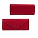 Jubileens Wedding Evening Party Velvet Clutch Bag Retro Envelope Cross Body Handbag (Red)