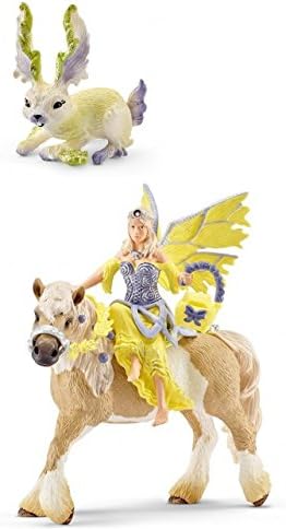 Schleich Bayala Fantasy Life Set of 2: Sera in Festive Clothes, Riding (70503) with her Leaf Rabbit (70528) Bagged Together Partially Concealed: Durable, Highly Detailed, Realistic, Hand-painted