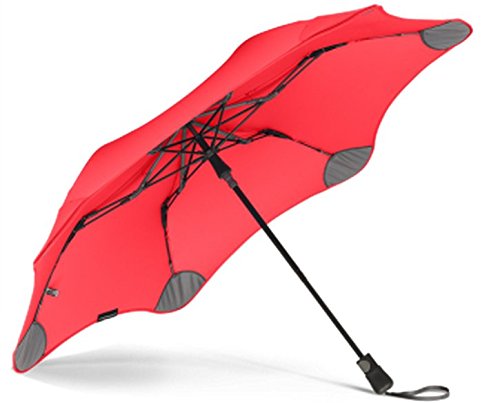 BLUNT Metro Travel Umbrella with 37” Canopy and Wind Resistant Radial Tensioning System - Red