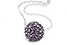 .925 Sterling Silver Purple Crystals Ball Pendant Necklace,18