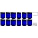 4 oz Cobalt Blue Glass Straight Sided Jar with Black Smooth Lids (12 Pack) + Small Glass Balm Jar - Airtight Smell Proof BPA Free Refillable Empty Storage Containers