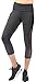EAST HONG Womens Mesh Capri Workout Yoga Pants Running Tights Active Leggings (M, Charcoal Gray)