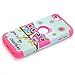 Rosepark iPod Touch 7th Generation Case, iPod Touch 5 case,iPod Touch 6 Case, Owls Pattern 3-Piece Style Hybrid Shockproof Hard Case Cover for Apple iPod Touch 5 6 7th Generation(Hot Pink)