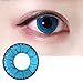 Cosplay Eyes Multi-Color Contact Lenses Cosplay Eyes Cute Colored Charm and Attractive Blends Cosmetic Makeup Eye Shadow (Blue)