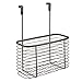 mDesign Metal Over Cabinet Kitchen Pantry Storage Organizer Holder Basket - Hang Over Cabinet Doors - Holds Aluminum Foil, Sandwich Bags, Cleaning Supplies, Trash Bags - Steel Wire - Bronze