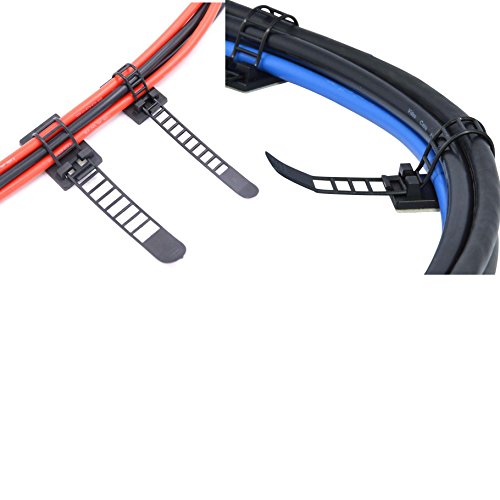 Eiito Wire Clips Cable Clamps Adjustable 3M Self-Adhesive Nylon Cable Multipurpose Cable Clips for wire management