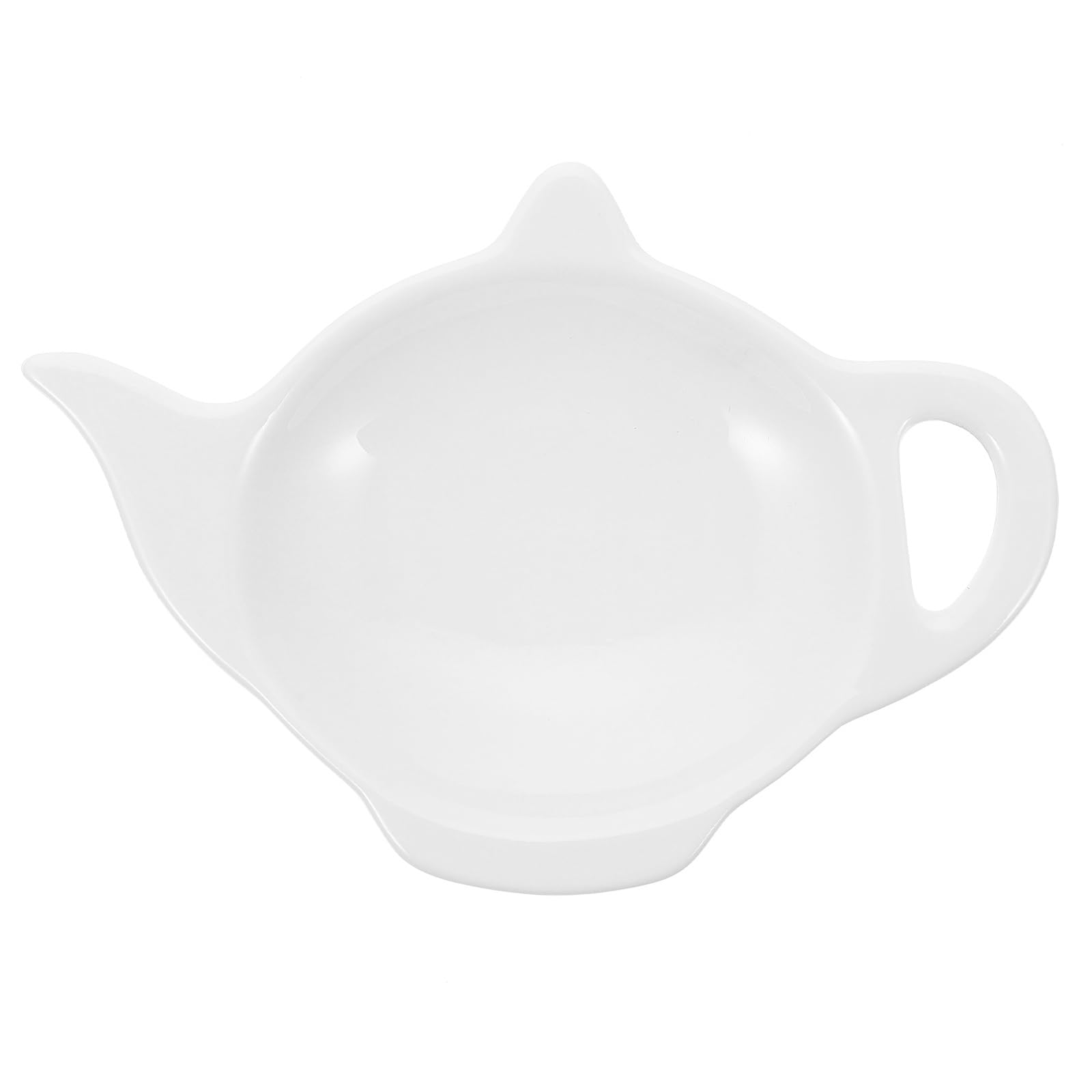 HEMOTON Decorative Teabag Tray Ceramic Tea Bag Holder Dish White Multifunctional Teabag Coaster for Home Tea Parties and Restaurants
