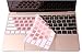 Rose Gold Keyboard Cover for 2018 2017 2016 Release MacBook Pro 13 Inch A1708 Without TouchBar and MacBook 12 Inch A1534 Keyboard Protective Skin (Hollow Rose Gold/White)