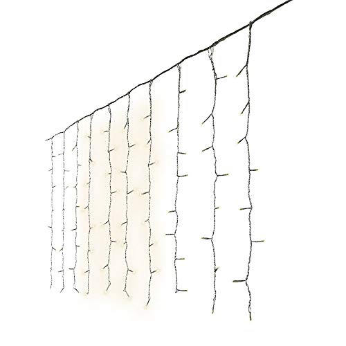 Zarivy Tenda a LED per esterni, in bianco caldo, dimensioni 2,25 x 1,5 m, con 240 LED. Ideale per creare ambienti accoglienti e luminosi nei tuoi spazi esterni.
