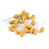 Uxcell a14042900ux0338 20 Piece 10uF 35V 2 Pin Yellow Radial Dipped Tantalum Bead Capacitors