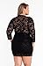 roswear Women's Hollow Out Lace V Neck Clubwear Mini Dress Black Small